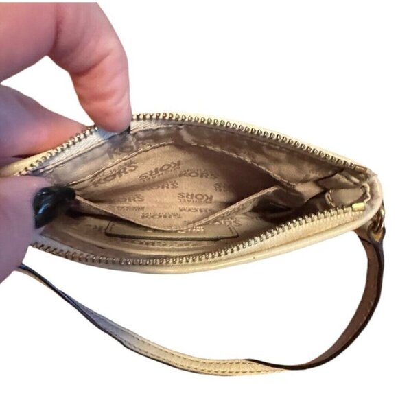 Michael Kors Signature Canvas & Leather Trim Tan Wristlet - Picture 7 of 7